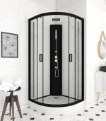 Cabine De Douche Ovale Profil Noir 5Mm 90X90X190Cm – Image 2