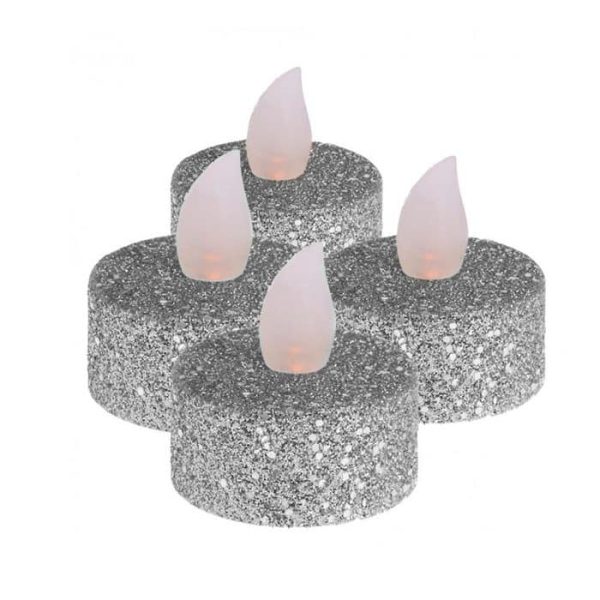 Tealight Led 4Pcs Silver