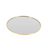 Plateau Miroir 15Cm Dore 2Ass