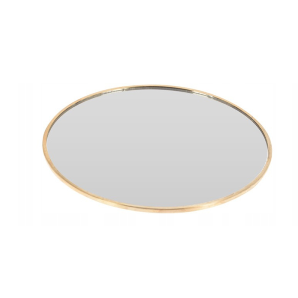 Plateau Miroir 15Cm Dore 2Ass
