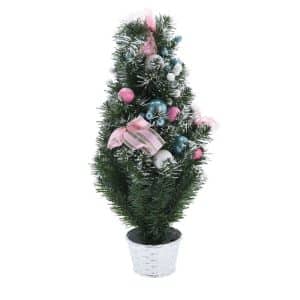 Sapin De Noël Artificiel Avec Neige Et Décorations 60 Cm