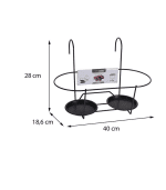 Support Mural En Metal Noir Pour 2 Pots De Fleurs