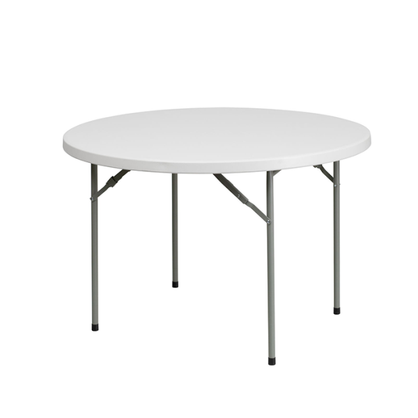 Table Pliante Ronde 120X74Cm Blanc Cassé