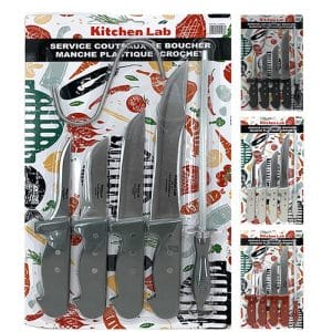 Set De 4 Couteaux + Fusil Et Crochet