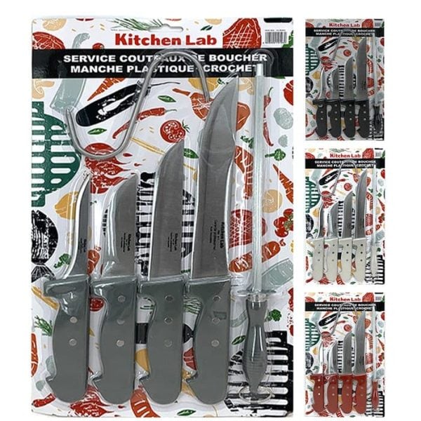 Set De 4 Couteaux + Fusil Et Crochet