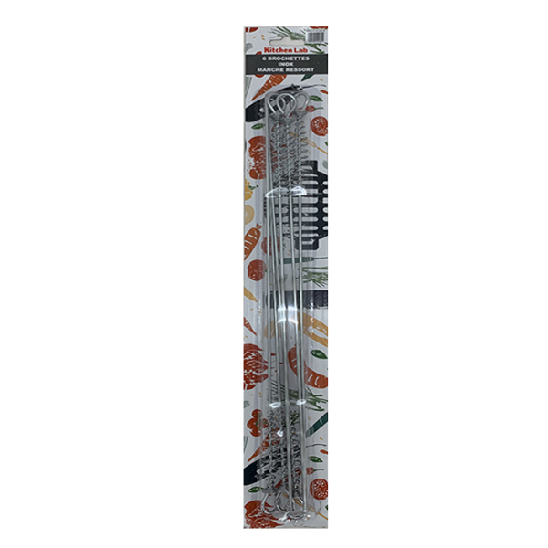 Set De 6 Brochettes En Inox Avec Manche