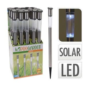 Lampe De Jardin Solaire 60Cm En Acier Inoxidable