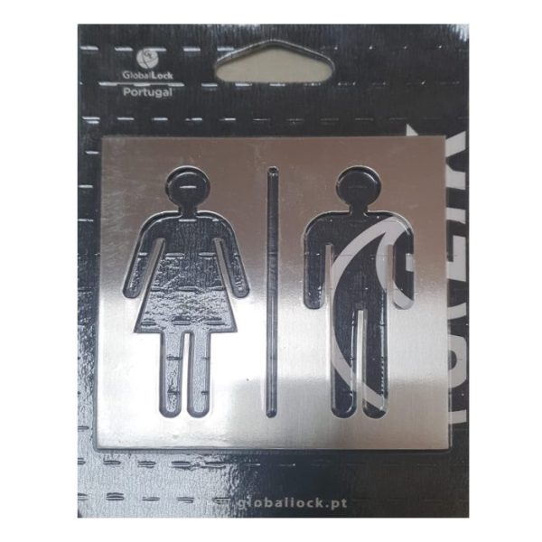 Plaque De Signalisation Homme / Femme 10X10Cm Inox