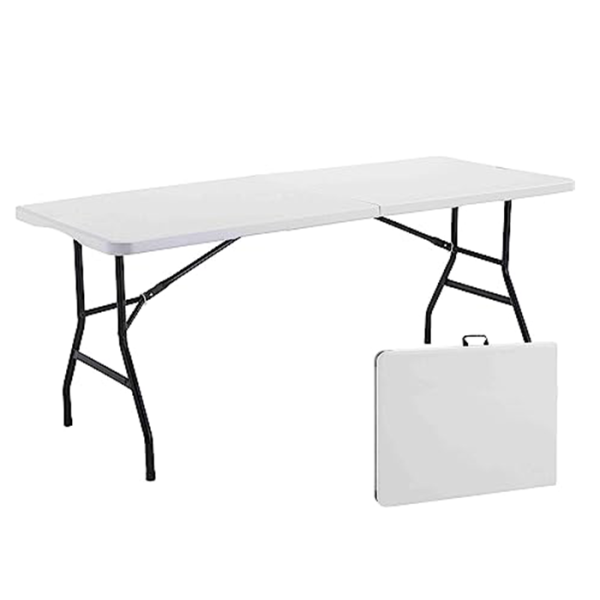 Table Pliante Rectangulaire 180X75 X74Cm Blanc Cassé