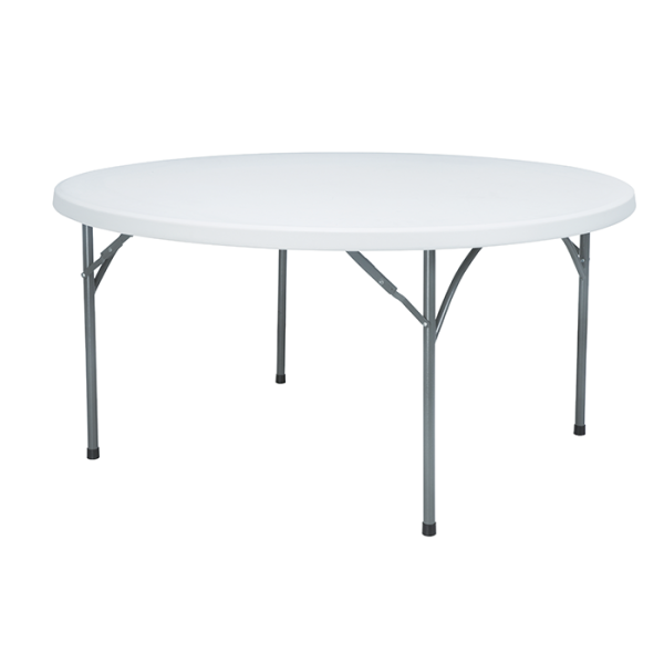 Table Pliante Ronde 150 X 74 Cm Blanc Cassé
