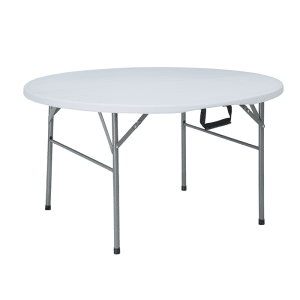 Table Pliante Rond 110 H 74Cm Blanc Casse