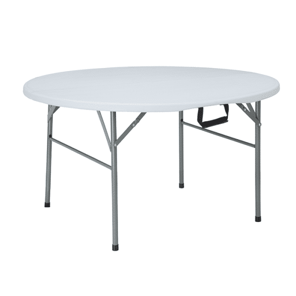 Table Pliante Rond 110 H 74Cm Blanc Casse