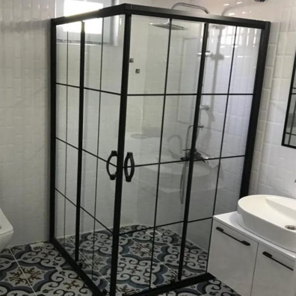 Cabine De Douche Carré 5Mm Dapne 80 X 80 X 190 Cm Noir