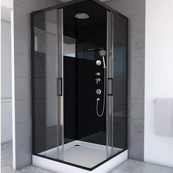 Cabine De Douche Carré 5Mm Dapne 90 X 90 X 190 Cm Noir