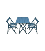 Set Bistro Table Carrée Avec 2 Chaises En Bois Acacia Bleu