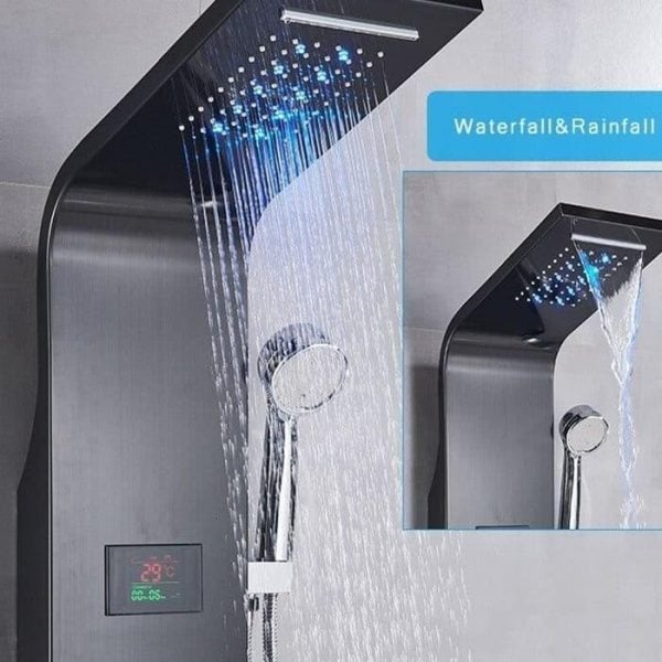 Colonne De Douche Avec Écran Lcd Noir