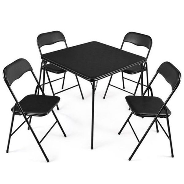 Table Pliante 4 Chaises Noir