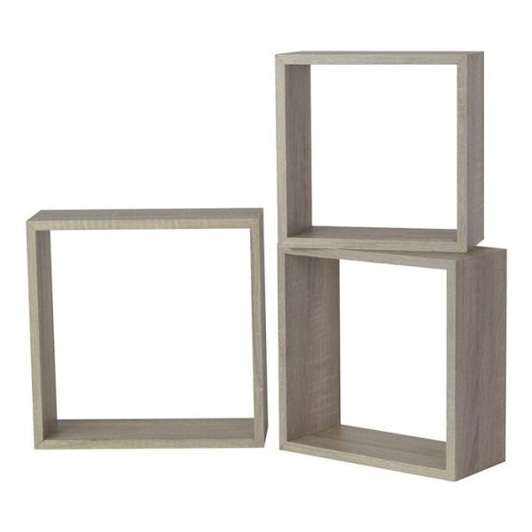 Set De 3 Cubes Murales Décoratifs Chêne Sanoma