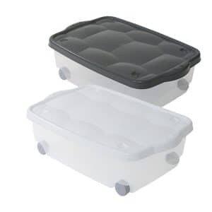 Boîte de rangement solide avec roues 24l