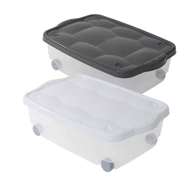 Boîte de rangement solide avec roues 24l
