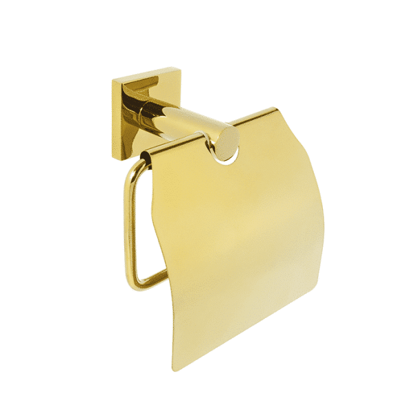 Porte-Papier Toilette Avec Couvercle Doré