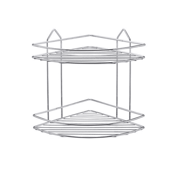Étagère D'Angle Salle De Bain De 2 Niveaux 30X24X24Cm