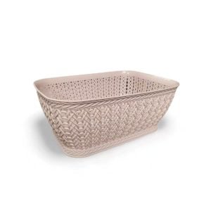 Panier tresse rectangulaire en plastique