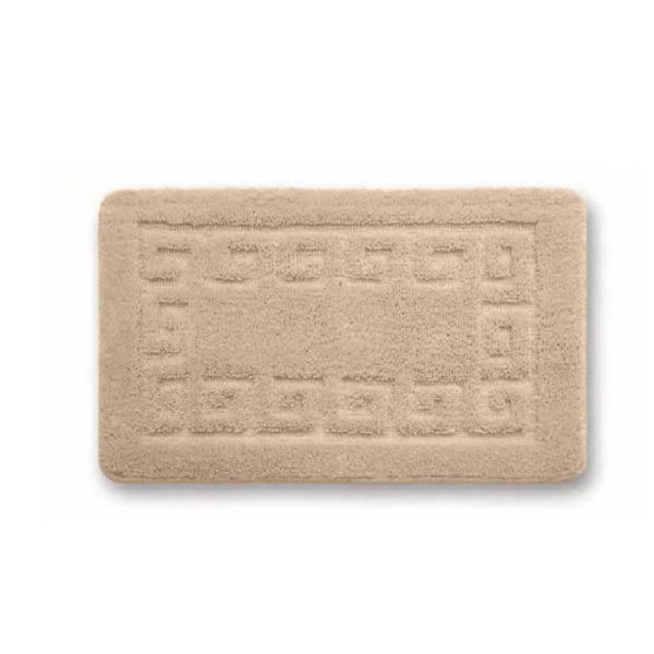 Set Tapis Sdb 80X50 Et 50X40 Grec Beige