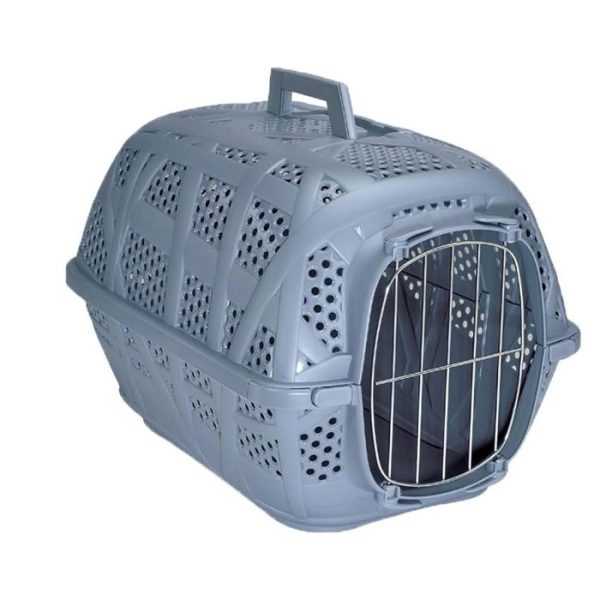 Cage de transport pour chat 48.5x34x32 cm gris