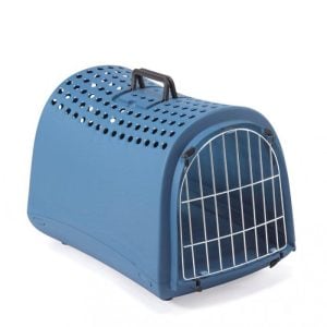 Cage de transport pour chat 52,5x32x34,5 cm bleu