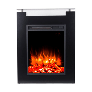 Meuble cheminee electrique en bois avec vitre  68x17x87,5 cm