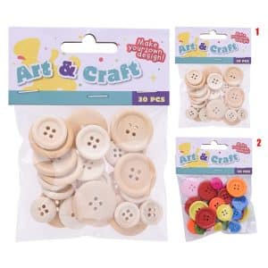 Boutons en bois pour découpage - 30 pièces