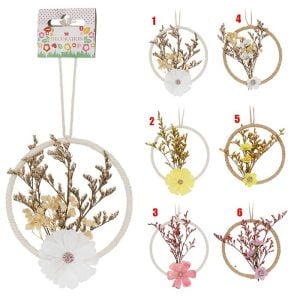 Bague pendentif avec fleurs sechees
