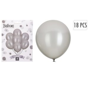Ballons pour anniversaire - lot de 18 pièces gris
