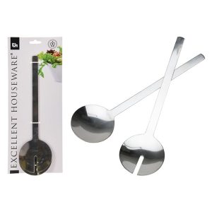 Cuillères à salade en acier argenté - lot de 2 pièces