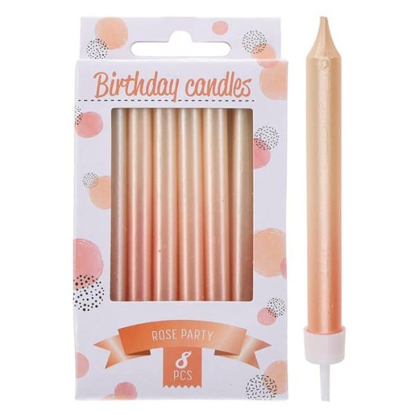 Bougies d'anniversaire – lot de 8 pièces bronze