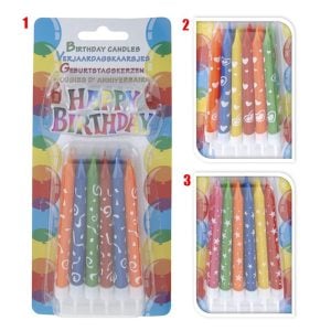 Bougies d'anniversaire - lot de 12 pièces