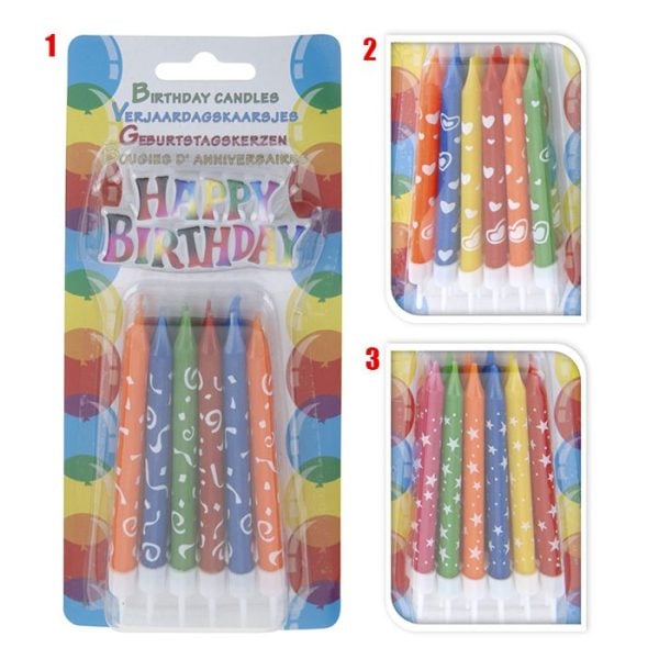 Bougies d'anniversaire - lot de 12 pièces