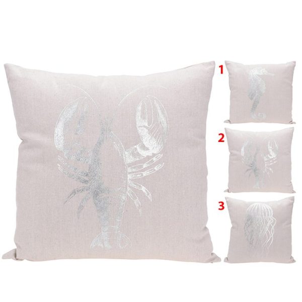 Coussin décoratif imprimé en lin