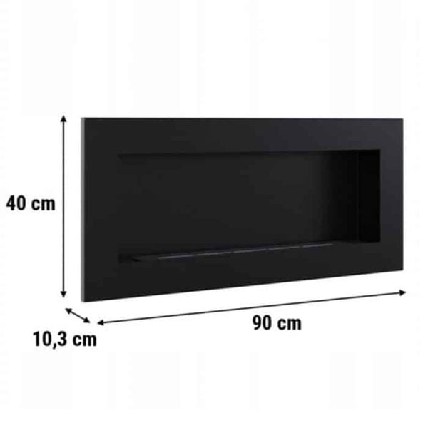 Cheminée murale au bioéthanol delta 2 – 90 x 40 x 10,3 cm