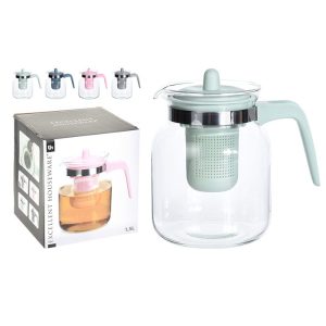 Théière En Verre Avec Filtre Et Couvercle 1,5L