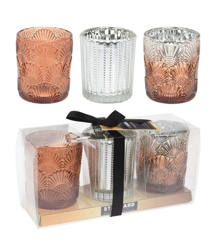 Bougeoir de noel en verre - set de 3 pièces - Mr.Bricolage Maroc