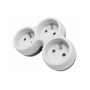 Triplite 3 PRISES 2P+T 16A frontal blanc/gris