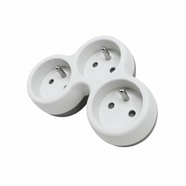 Triplite 3 PRISES 2P+T 16A frontal blanc/gris