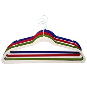 Set de 4 cintres en velours Caos pastel