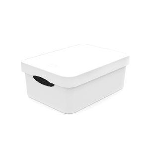 Panier De Rangement Avec Couvercle 11L Blanc