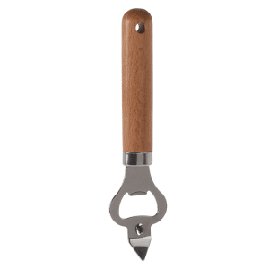 Ouvre Bouteille En Acier Inoxydable Avec Manche En Bois 17Cm
