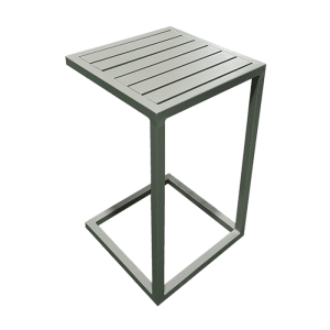 Table D'Appoint D'Extérieur En Aluminium En Forme De C Gris
