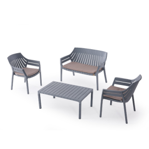 Salon De Jardin Hilton Avec Coussin Gris