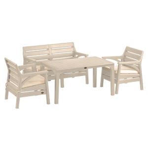Salon De Jardin 4 Places En Plastique Avec Table Haute Cappucino